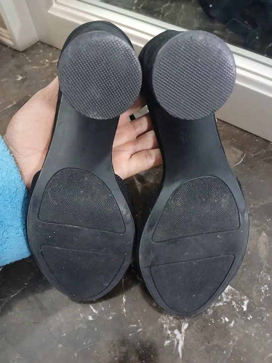 Classic Black Ankle-Strap Block Heels - Picture 8 of 10